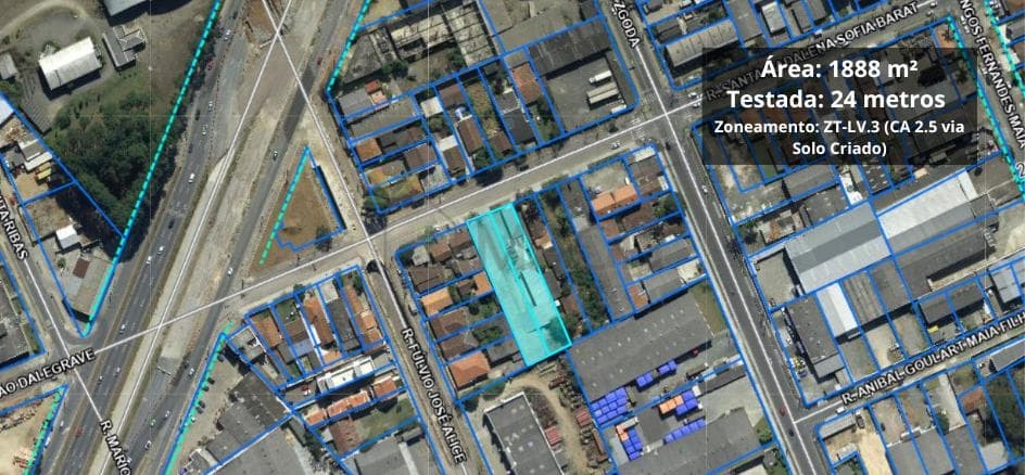 Terreno 1.888 m² para Incorporação no Bairro Alto Linha Verde, Curitiba