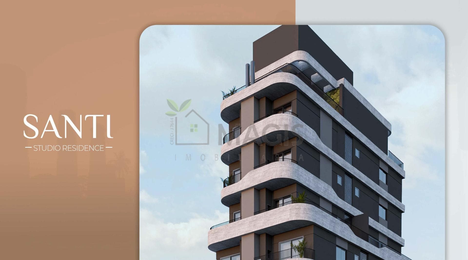 Studio à venda no SANTI Mercês com sacada R 404.900,00 CURITIBA